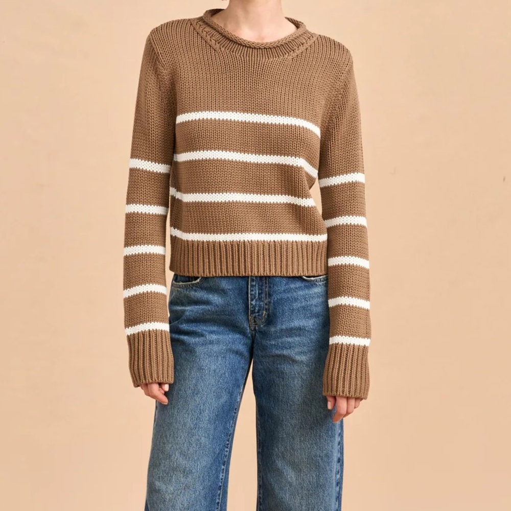 La Ligne Mini Marina Sweater in Tan and Cream